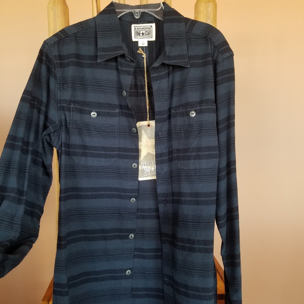 Converse Striped Button Down Shirt Size-Med